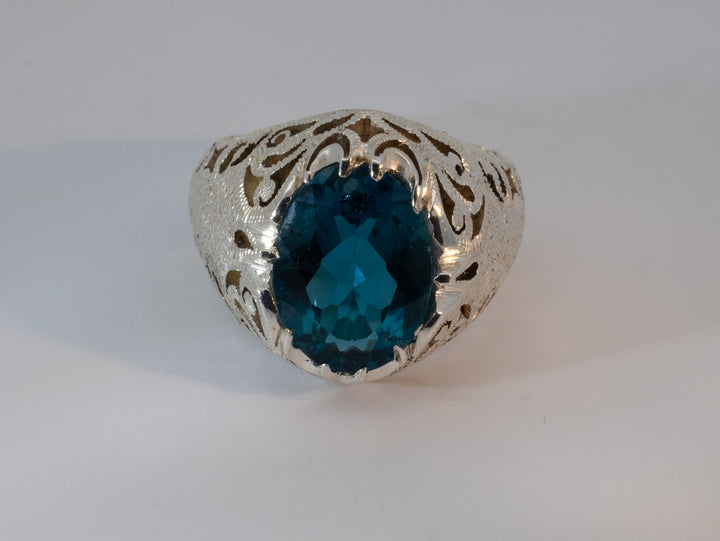 Topaz Sterling Silver Men Ring