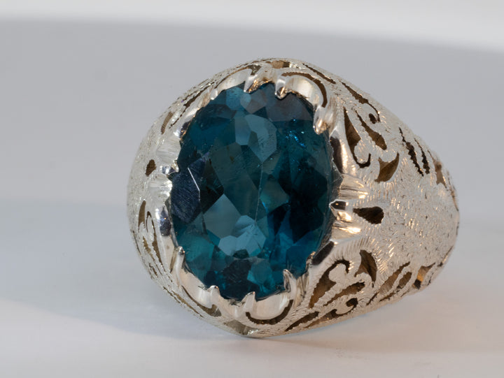 Topaz Sterling Silver Men Ring