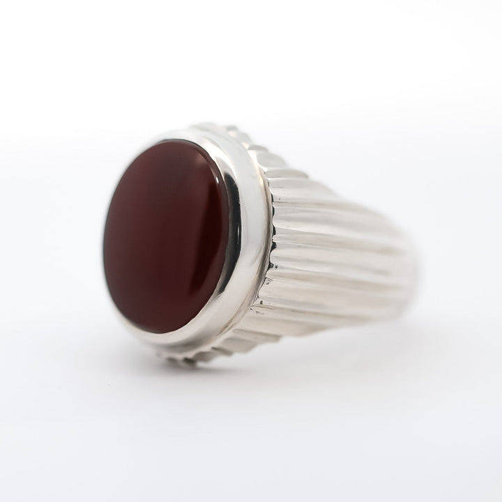 Kashaf Yemeni Aqeeq (Agate) Sterling Silver Ring