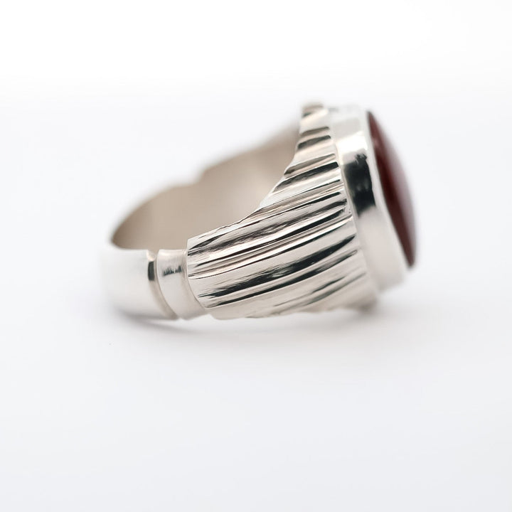 Kashaf Yemeni Aqeeq (Agate) Sterling Silver Ring
