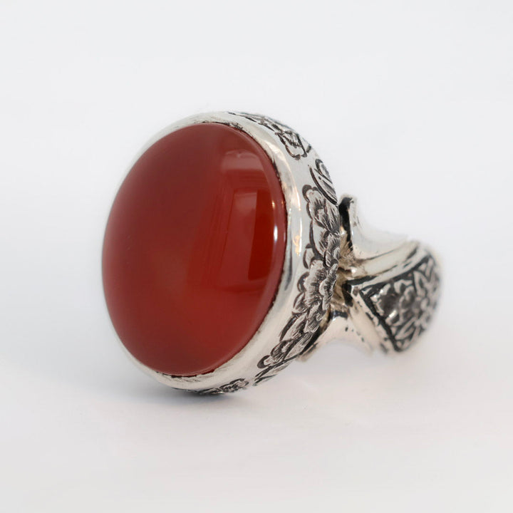 Amir Al-Turath Yemeni Aqeeq Vintage Sterling Silver Ring