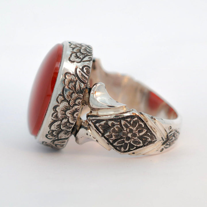 Amir Al-Turath Yemeni Aqeeq Vintage Sterling Silver Ring