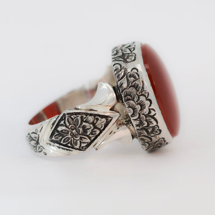 Amir Al-Turath Yemeni Aqeeq Vintage Sterling Silver Ring