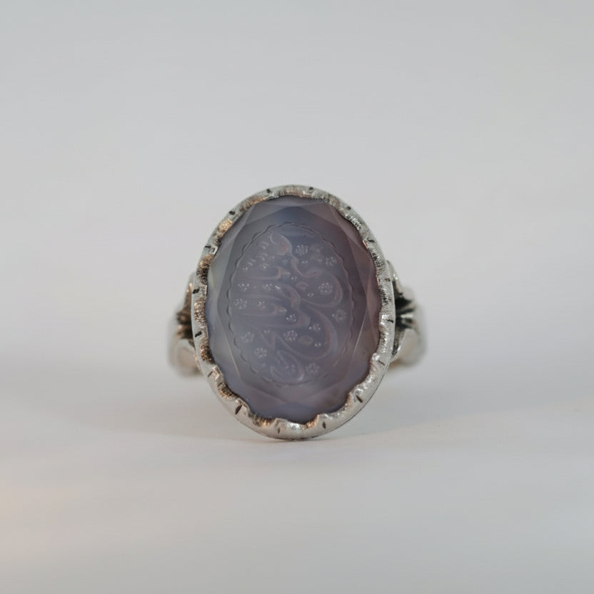 Aman al-Zaman Yemeni Aqeeq Sterling Silver Ring