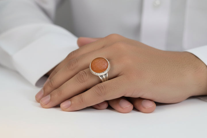 Zahra’t Al-Murtaza Yemeni Aqeeq Sterling Silver Ring