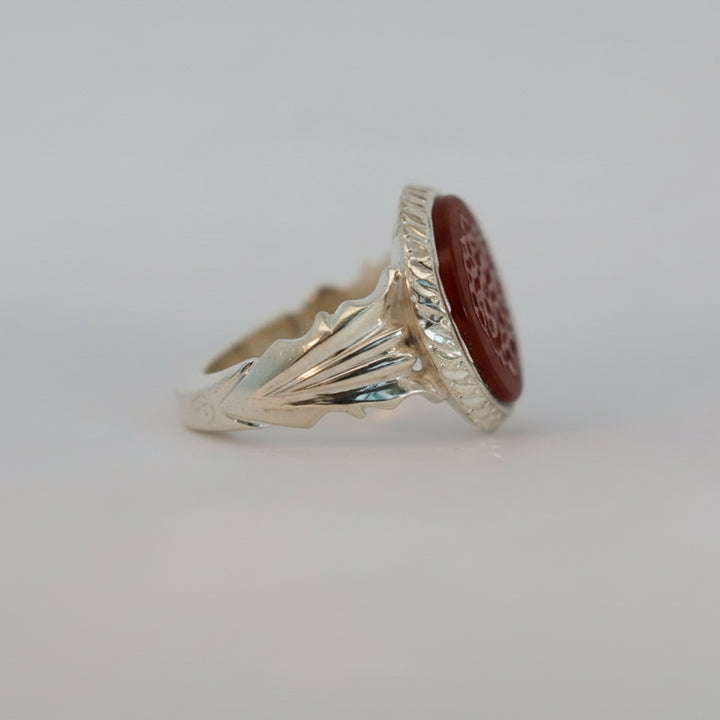 Safinat Al-Hussein Yemeni Aqeeq Sterling Silver Ring