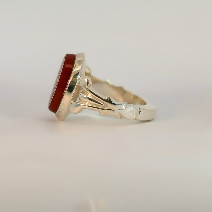 Sarj Al-Zuhur Yemeni Aqeeq Sterling Silver Ring