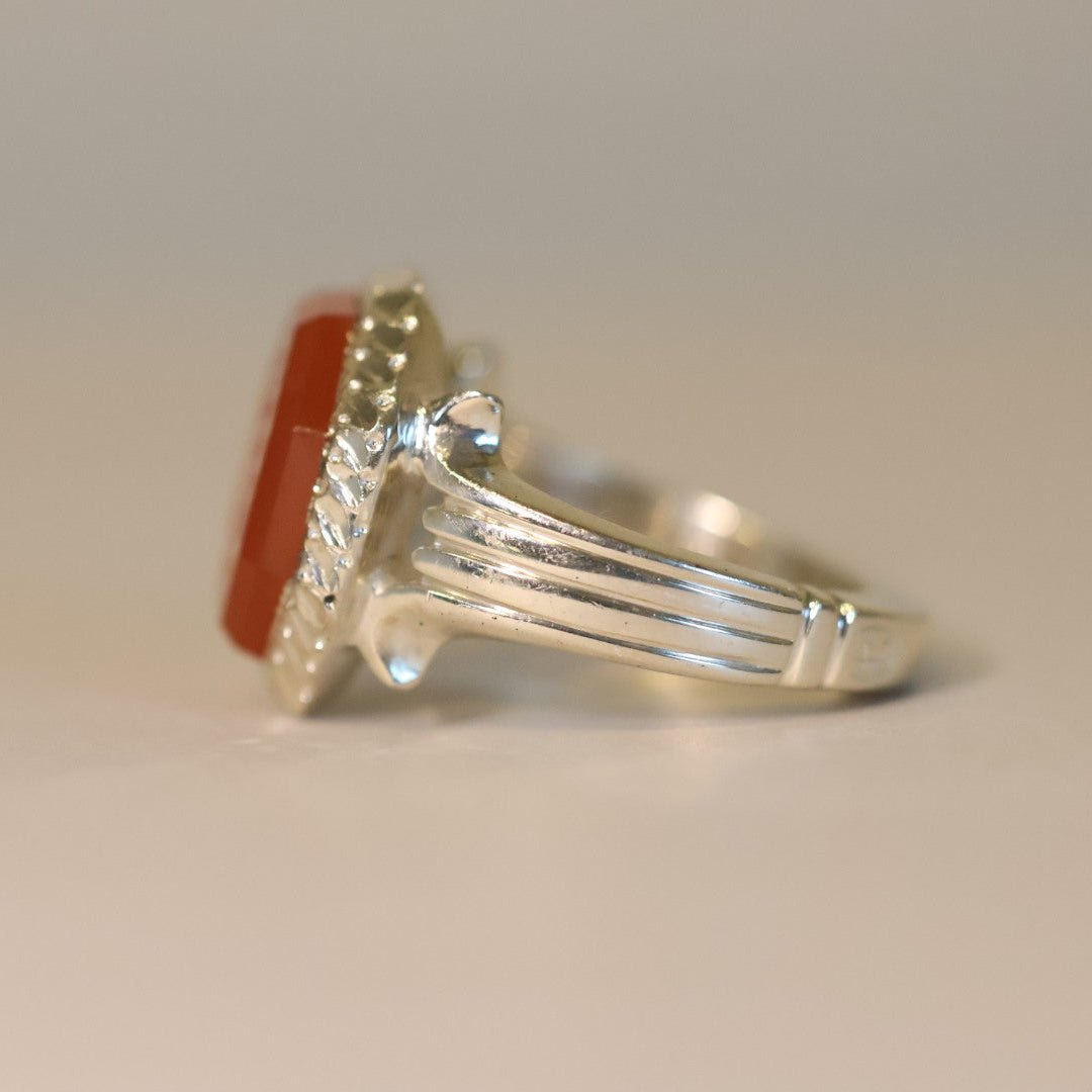 Nawfal Al-Nar Yemeni Aqeeq Sterling Silver Ring