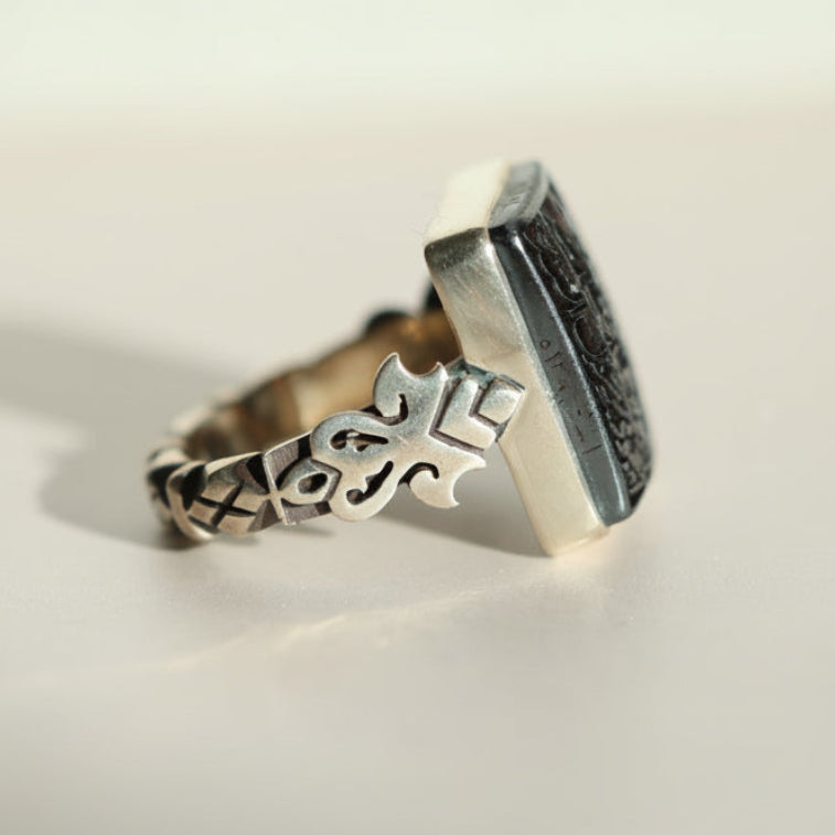 Satr Al-Qawl Hadeed Cheeni Sterling Silver Ring
