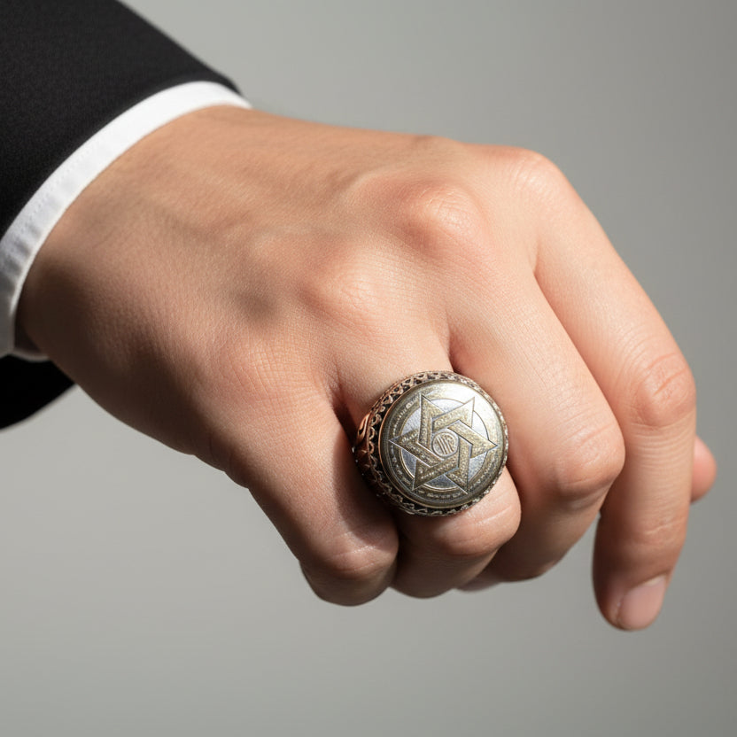 Mithaq Al-Sulayman Hadeed Cheeni Sterling Silver Ring