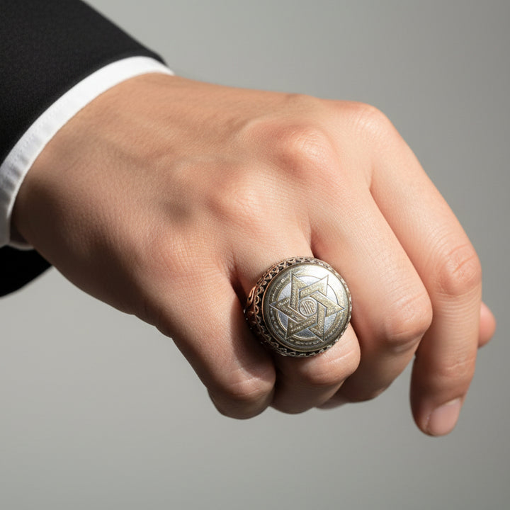 Mithaq Al-Sulayman Hadeed Cheeni Sterling Silver Ring