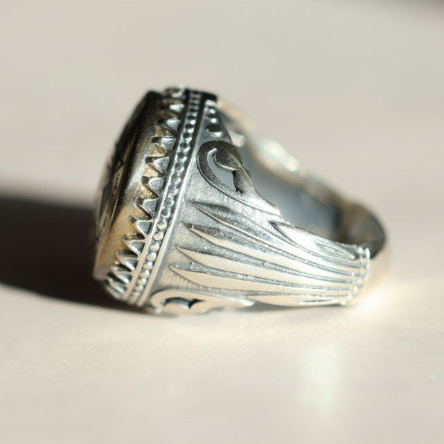 Mithaq Al-Sulayman Hadeed Cheeni Sterling Silver Ring