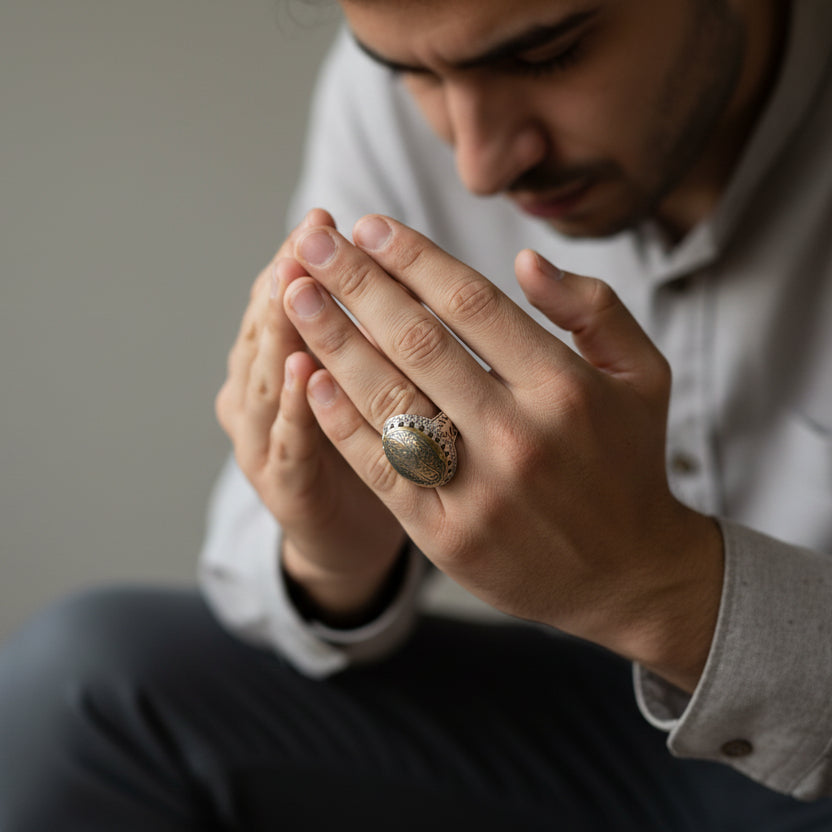 Mazhar Al-Nusra Hadeed Cheeni Sterling Silver Ring
