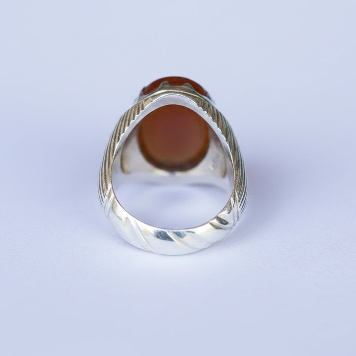 Dawam Al Salawat Yemeni Aqeeq Sterling Silver Ring