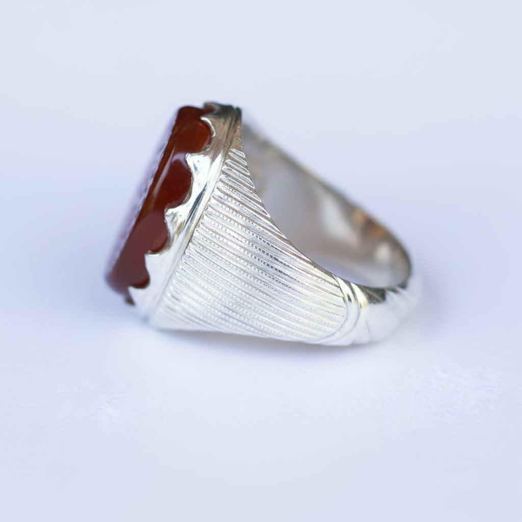 Dawam Al Salawat Yemeni Aqeeq Sterling Silver Ring