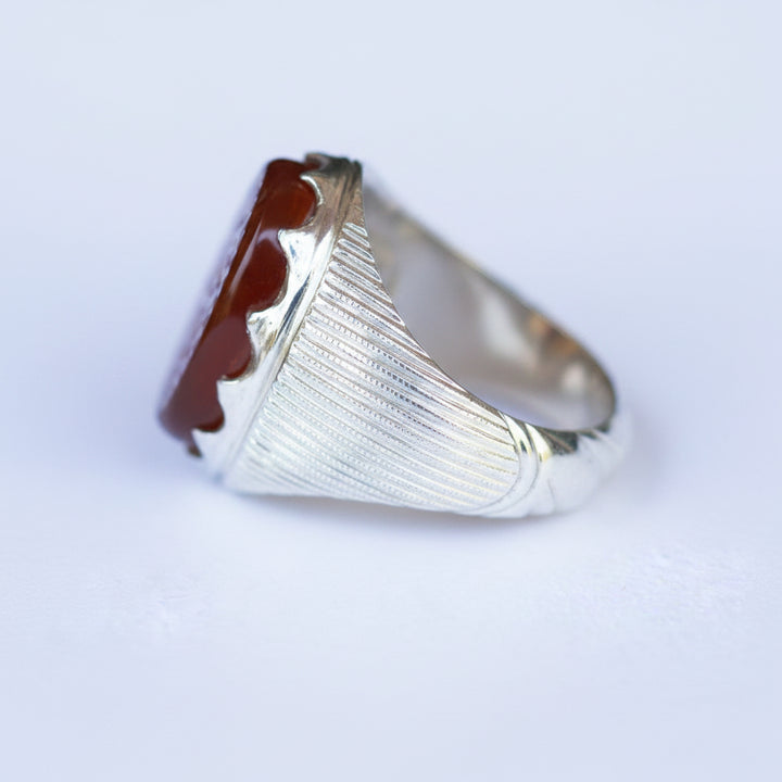 Dawam Al Salawat Yemeni Aqeeq Sterling Silver Ring