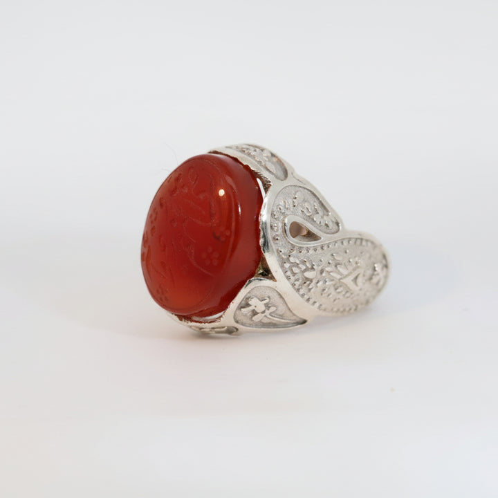 Hujjat Al Haqq Yemeni Aqeeq Sterling Silver Ring