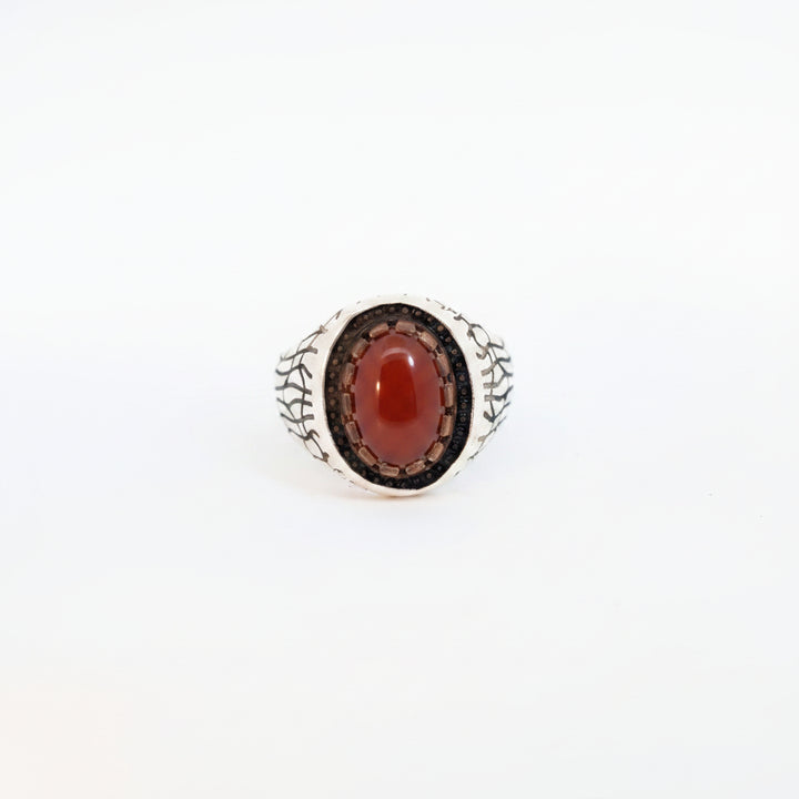Rihal Yemeni Aqeeq Sterling Silver Ring