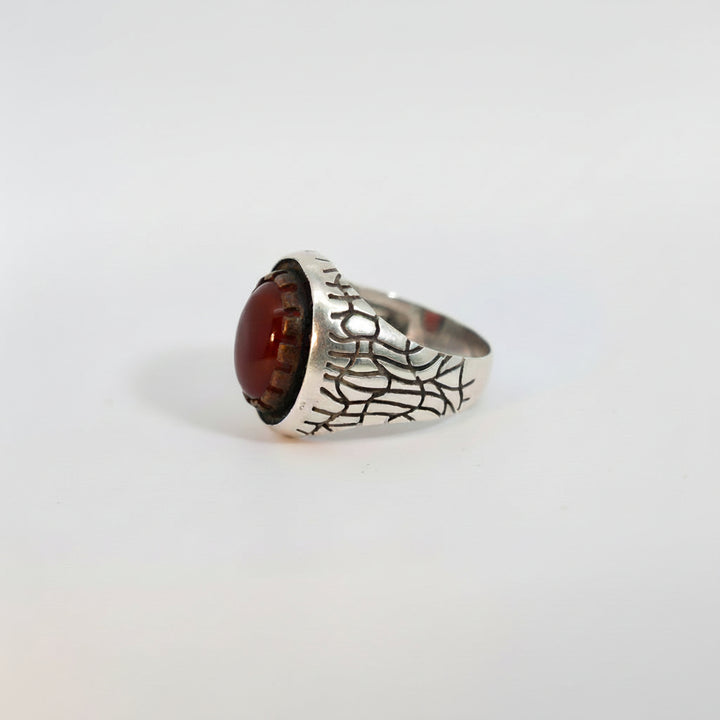 Rihal Yemeni Aqeeq Sterling Silver Ring