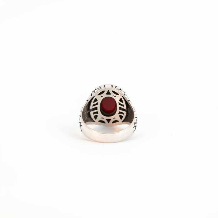 Rihal Yemeni Aqeeq Sterling Silver Ring