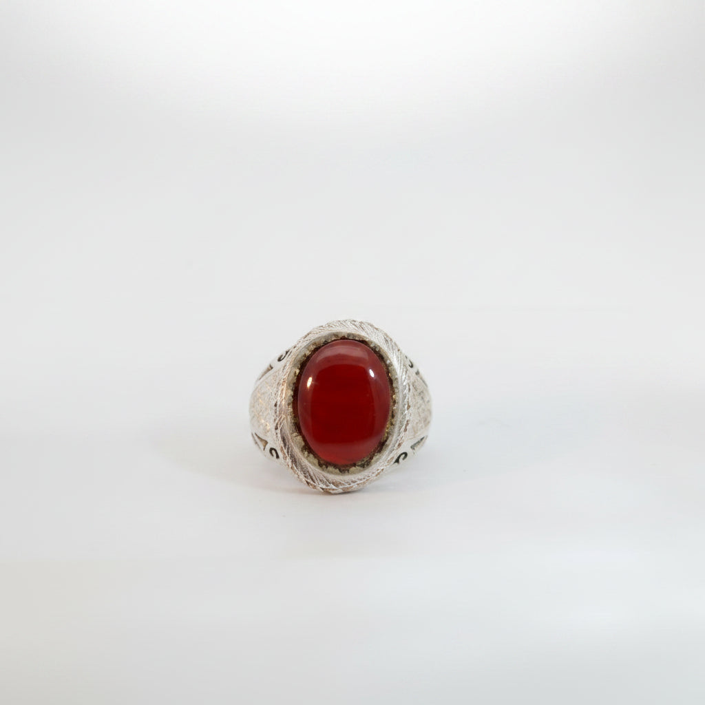 Warith Yemeni Aqeeq Sterling Silver Ring