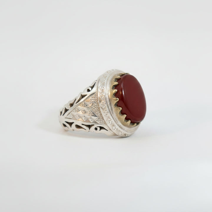 Warith Yemeni Aqeeq Sterling Silver Ring