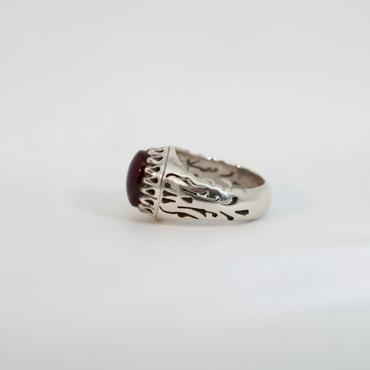 Khayzar Yemeni Aqeeq Sterling Silver Ring