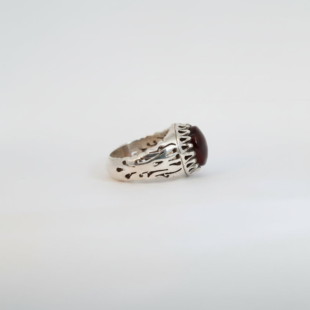 Khayzar Yemeni Aqeeq Sterling Silver Ring