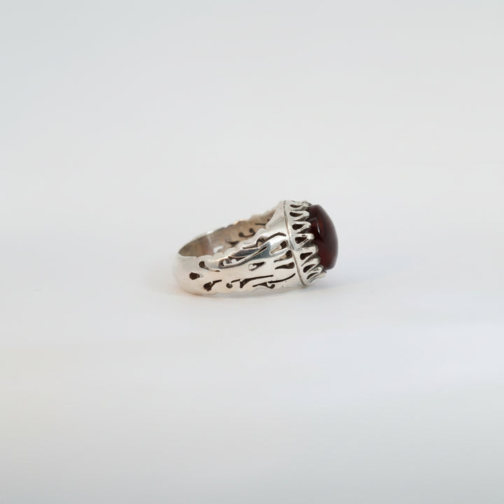 Khayzar Yemeni Aqeeq Sterling Silver Ring