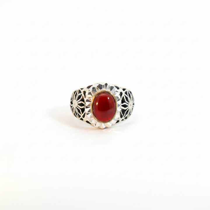 Nawras Yemeni Aqeeq Sterling Silver Ring