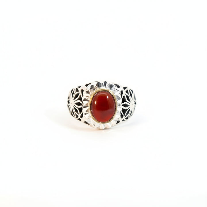 Nawras Yemeni Aqeeq Sterling Silver Ring