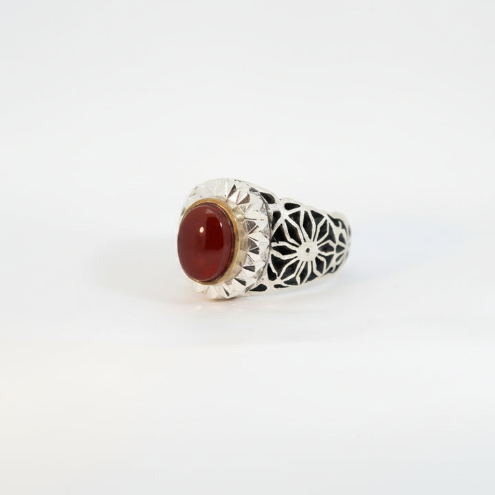 Nawras Yemeni Aqeeq Sterling Silver Ring