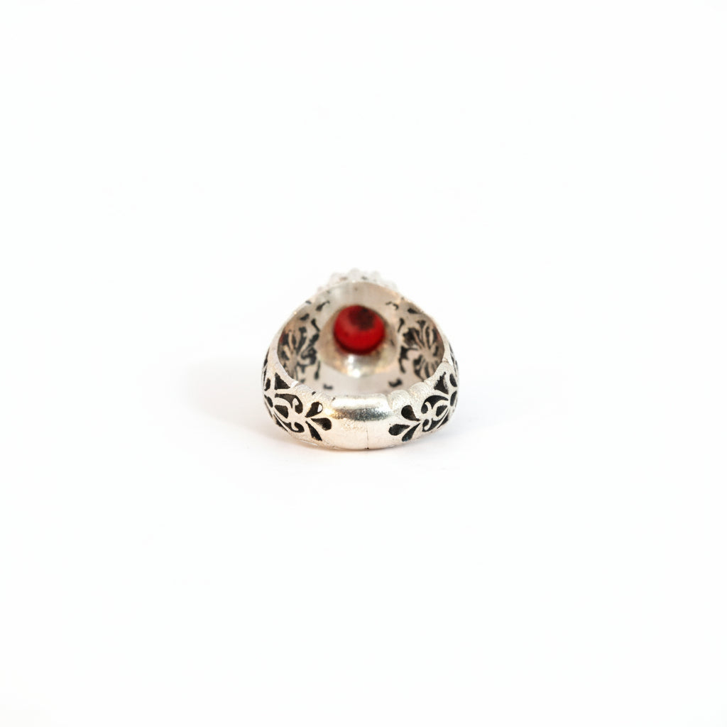 Nawras Yemeni Aqeeq Sterling Silver Ring