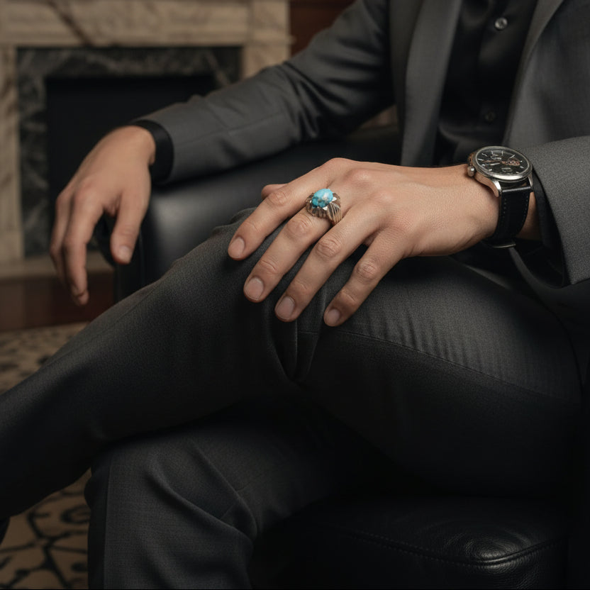Parvaz Neyshabur Turquoise Sterling Silver Ring