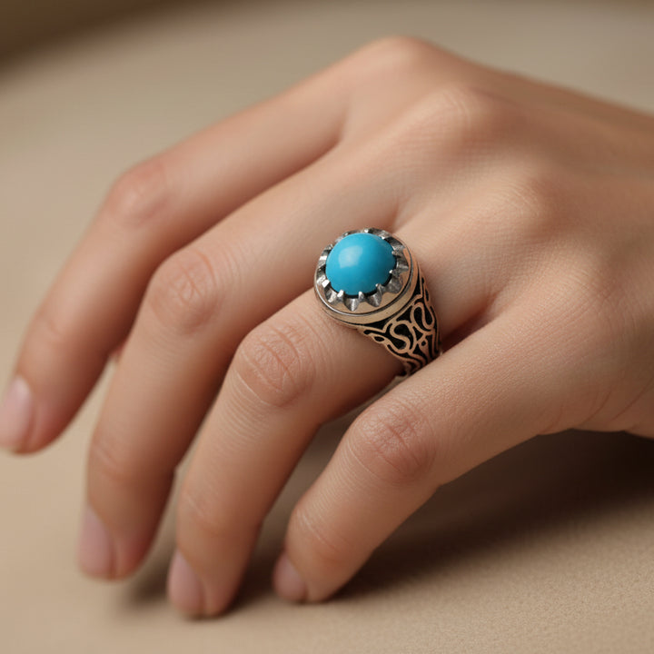 Thurayya Nayshabur Turquoise Sterling Silver Ring