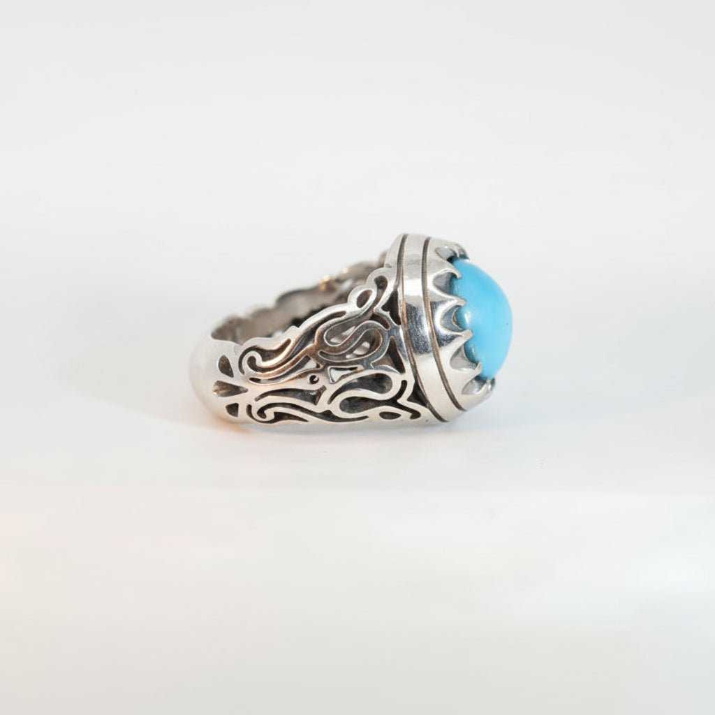 Thurayya Nayshabur Turquoise Sterling Silver Ring