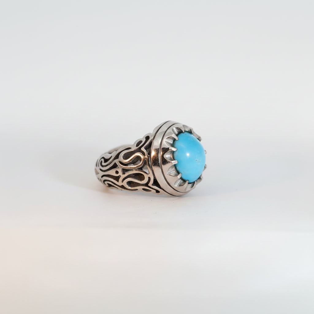 Thurayya Nayshabur Turquoise Sterling Silver Ring