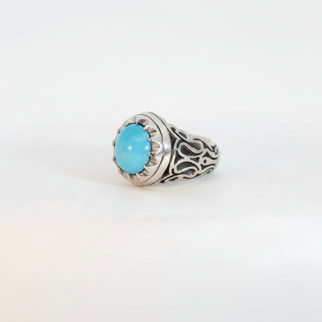 Thurayya Nayshabur Turquoise Sterling Silver Ring