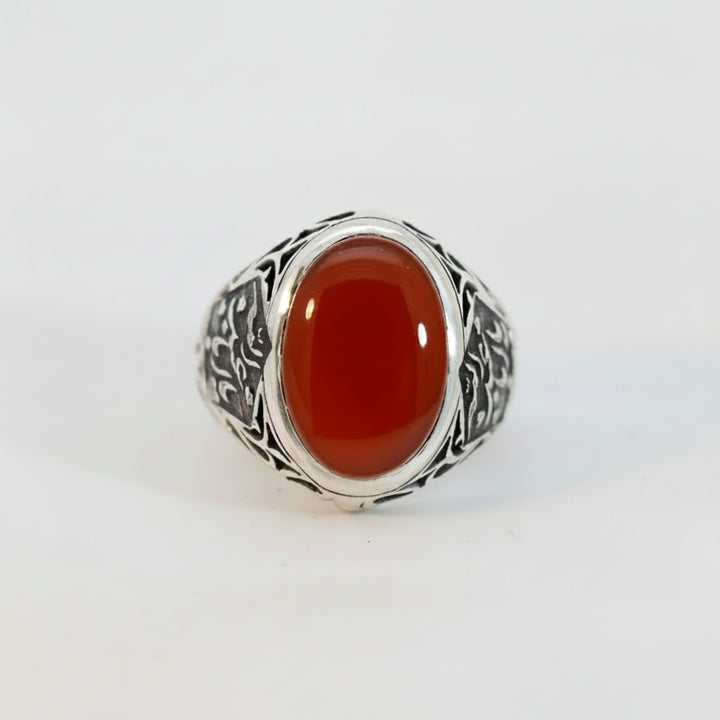 Liwa Yemeni Aqeeq Sterling Silver Ring
