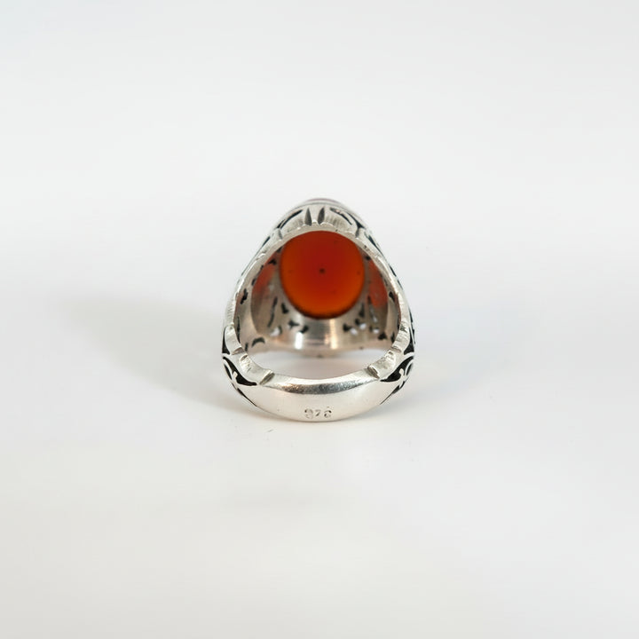 Liwa Yemeni Aqeeq Sterling Silver Ring