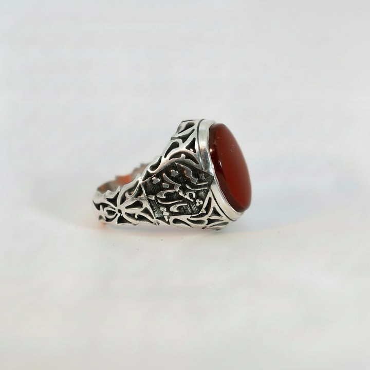 Liwa Yemeni Aqeeq Sterling Silver Ring