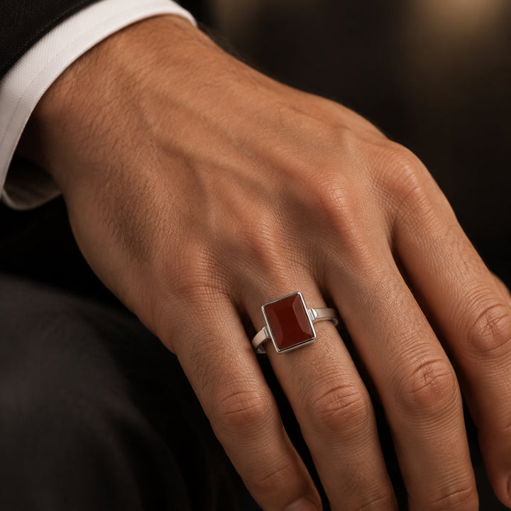 Bunyan Yemeni Aqeeq Sterling Silver Ring