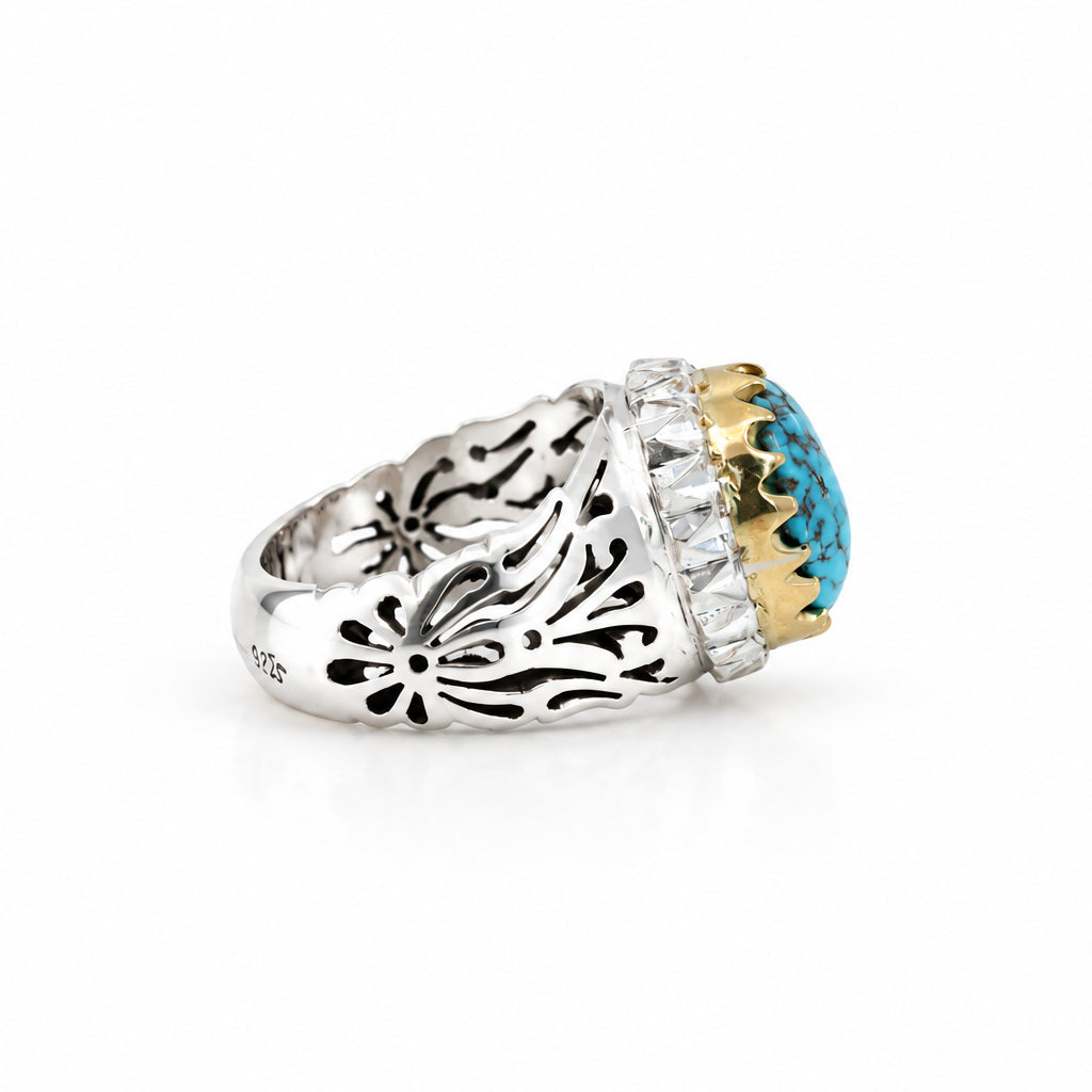 Shamseh Neyshabur Turquoise Sterling Silver Ring
