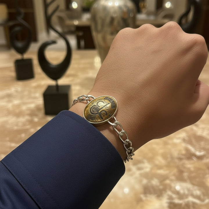 Nuqshat Al Wali Hadeed Cheeni Hirz Imam Ali Sterling Silver Bracelet