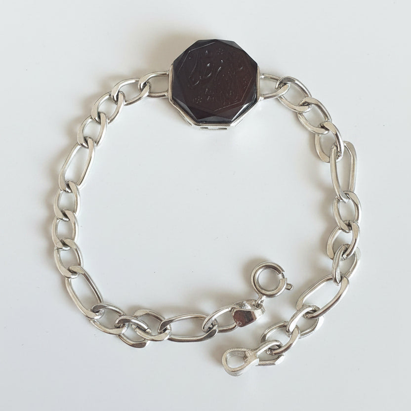 Rida Al Noor Khorasan Aqeeq Sterling Silver Bracelet