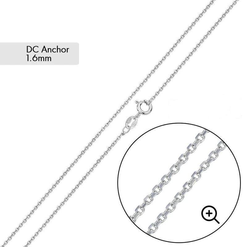 Sterling Silver Diamond Cut Anchor Chain