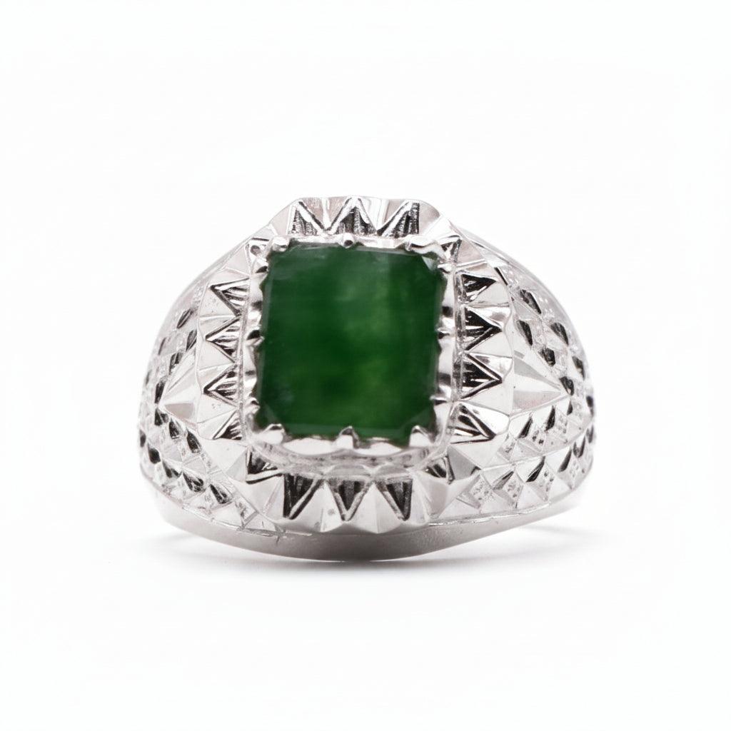 Qasr Al Zumurrud Emerald Sterling Silver Ring