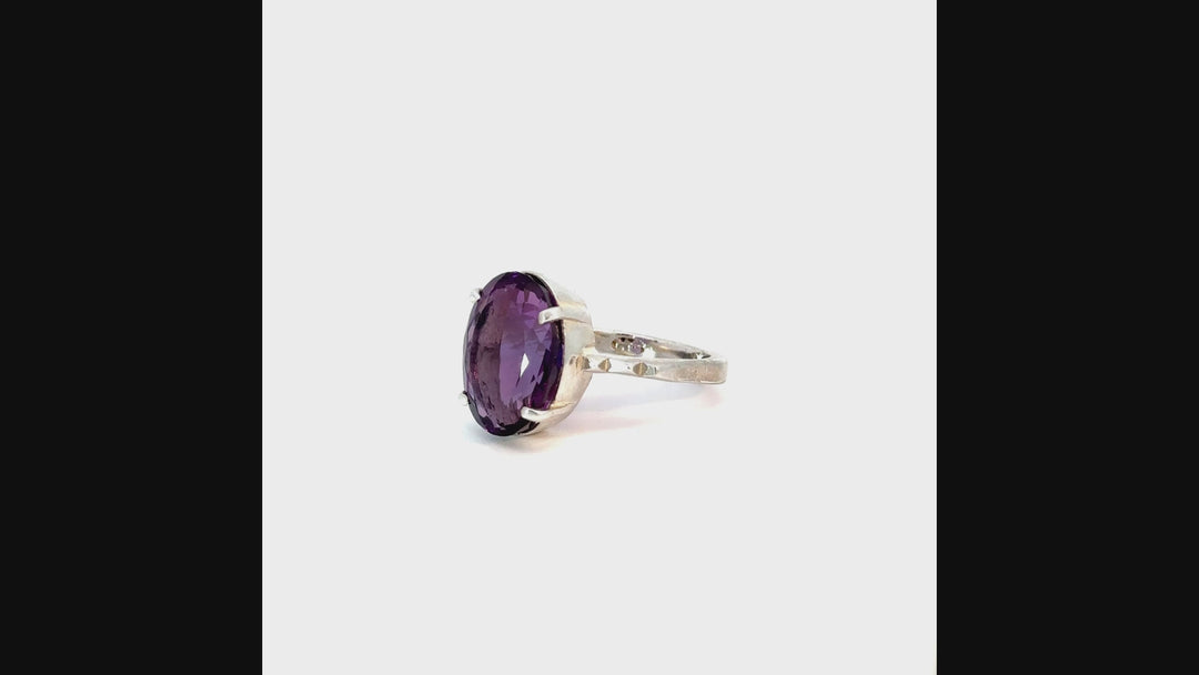 Royal Amethyst Sterling Silver Women Ring | US Size 8
