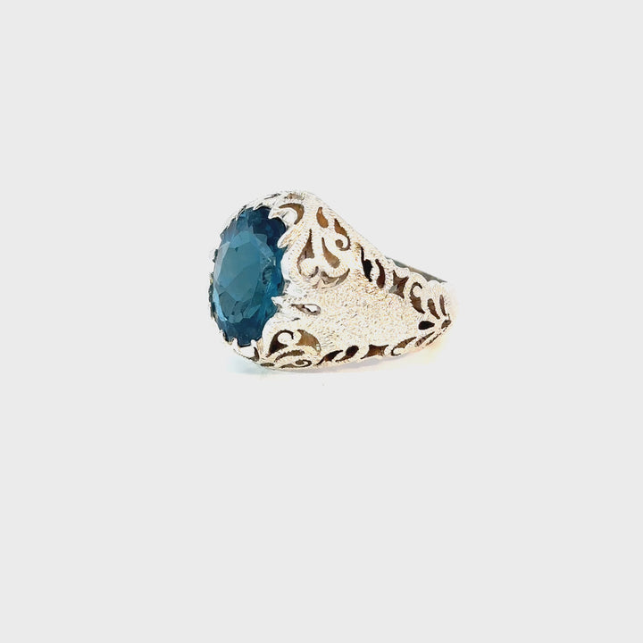 Topaz Sterling Silver Men Ring