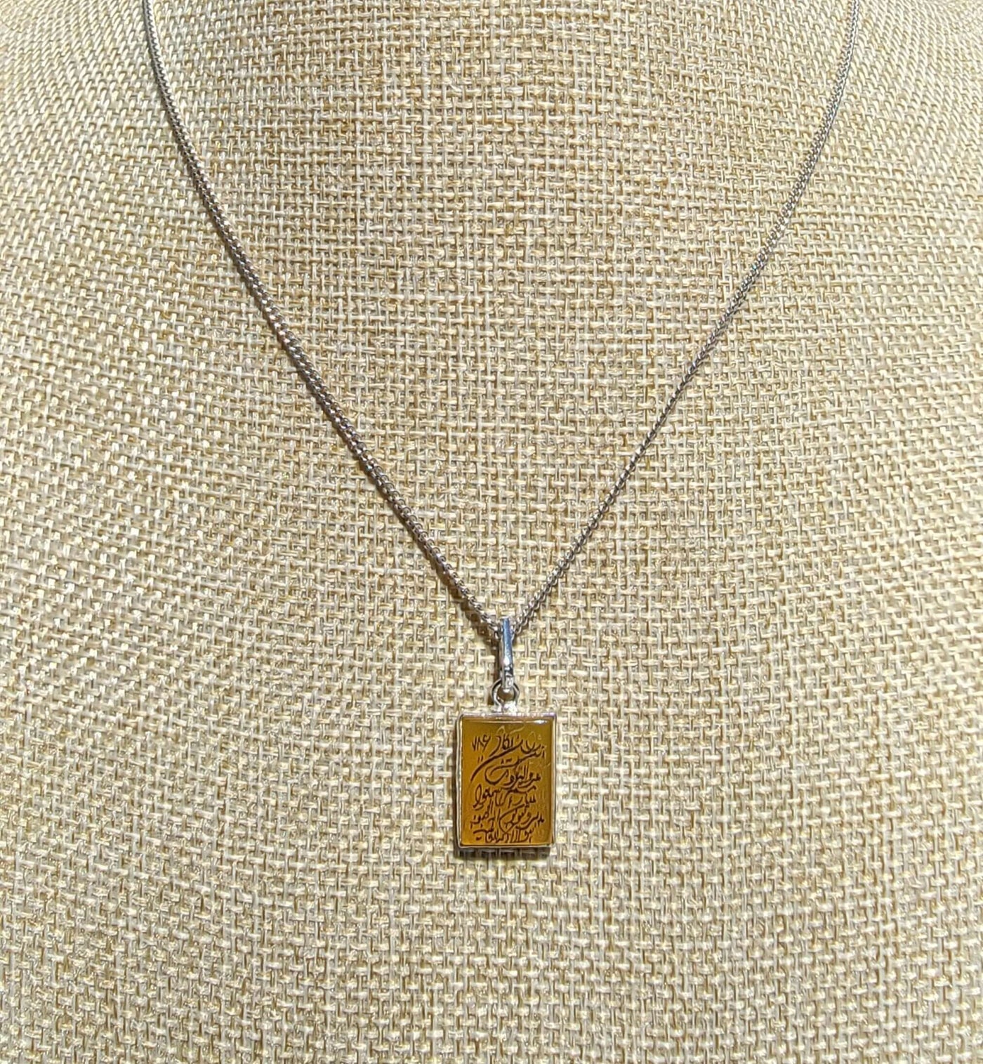 Yellow, Red, Green, & Black Aqeeq Stone Pendant Engraved Wa In Yakad - AlAliGems